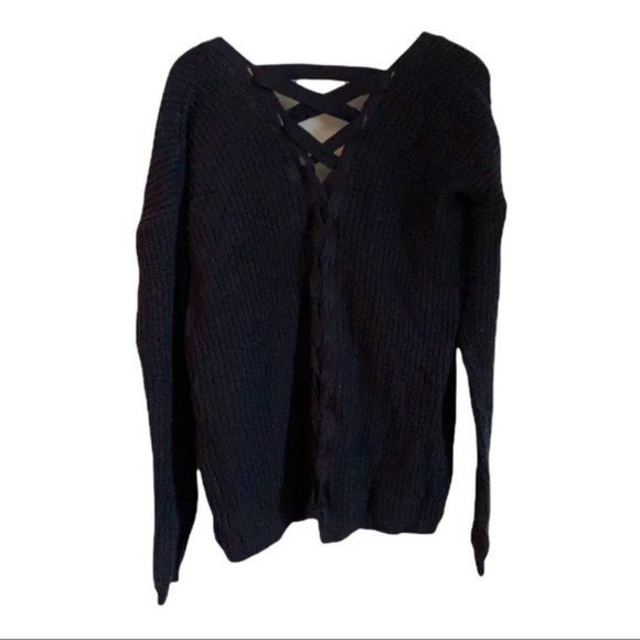 DYNAMITE navy braided back cardigan in medium - Picture 1 of 5